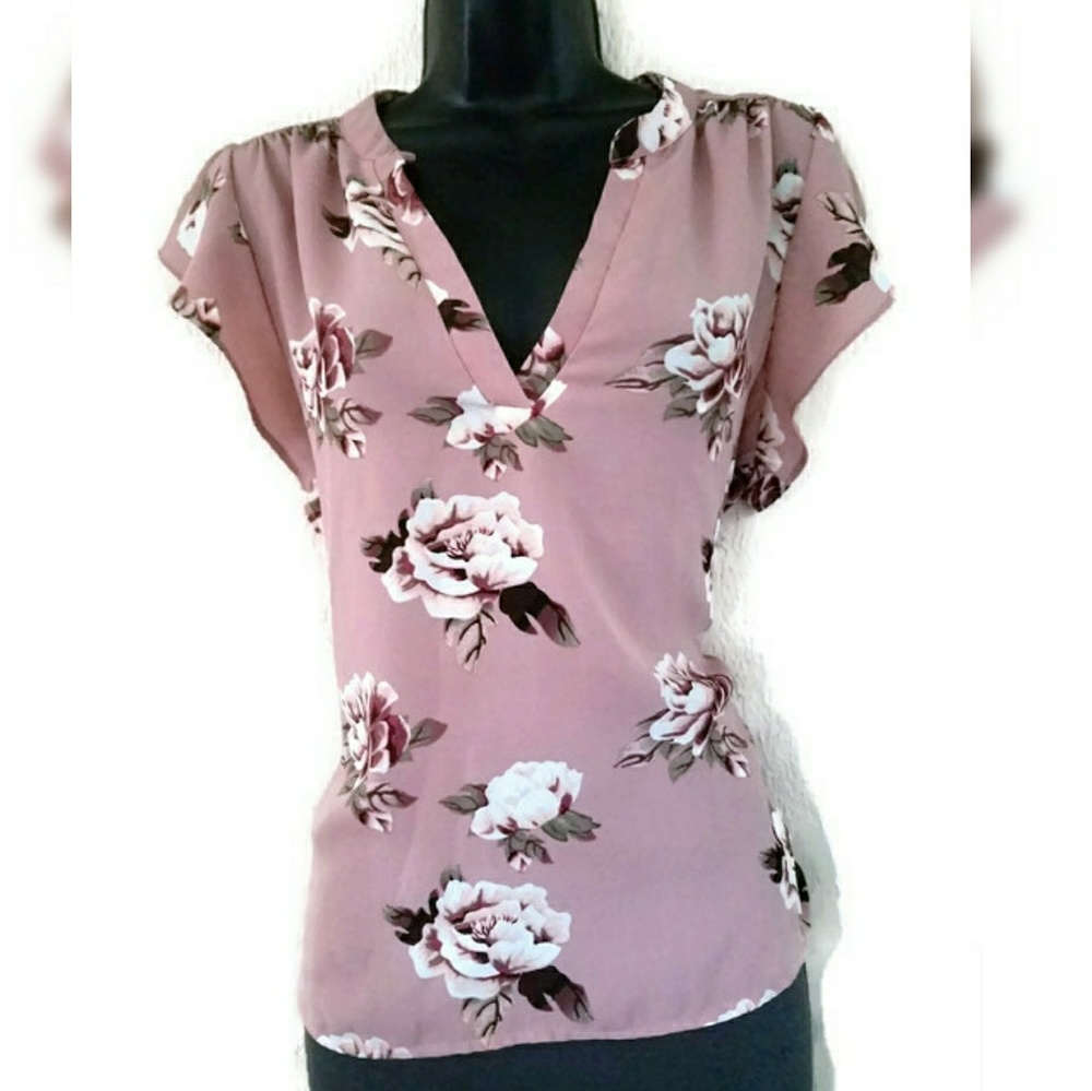 rue 21 womens rose blouse Sz L